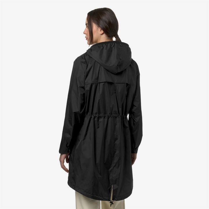 Black unisex 3/4 Length Waterproof Jacket with Adjustable Hood 7