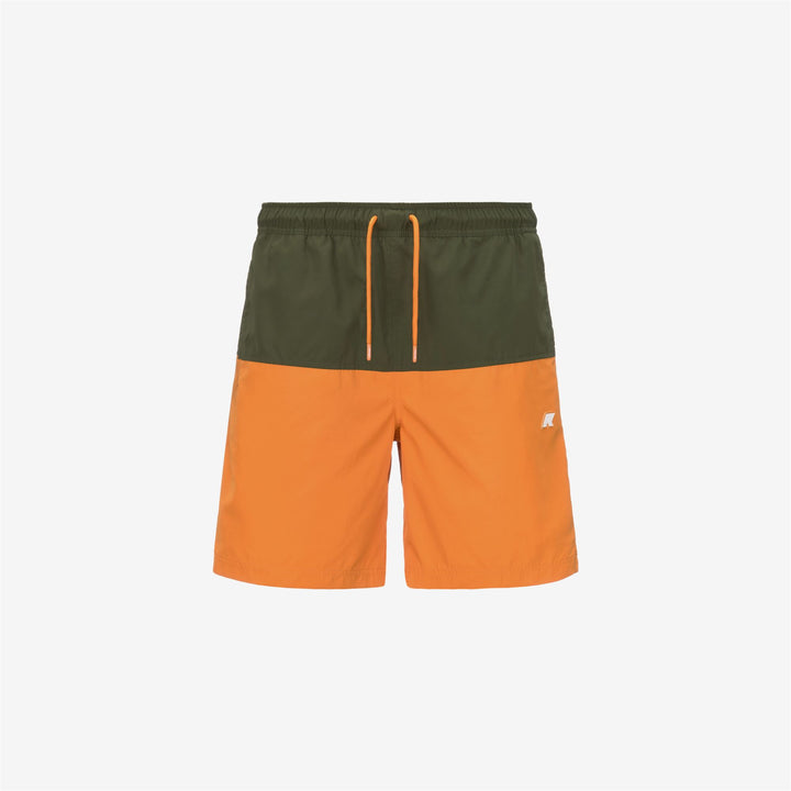Costumi da Bagno Uomo Colorblock Verde Arancione Versatili 1