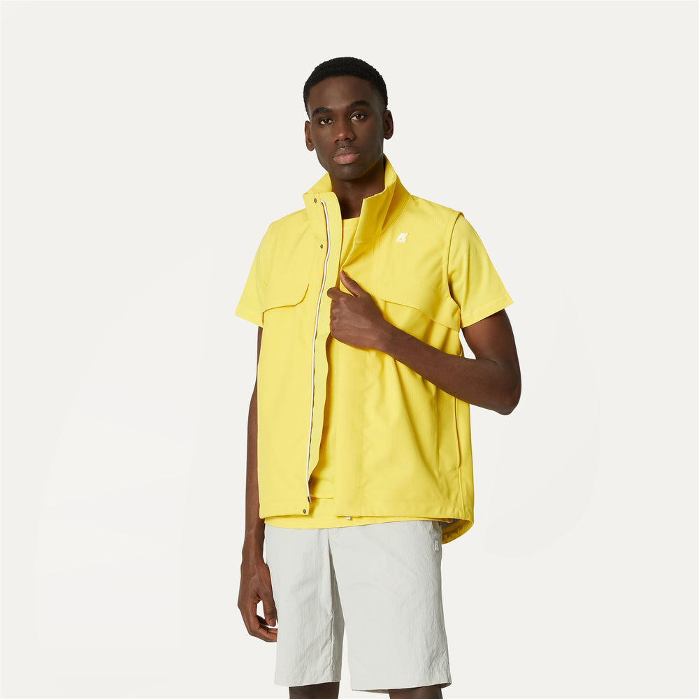 Sunstruck Yellow Men's City Vest with Triple-Layer Ripstop Fabric 02