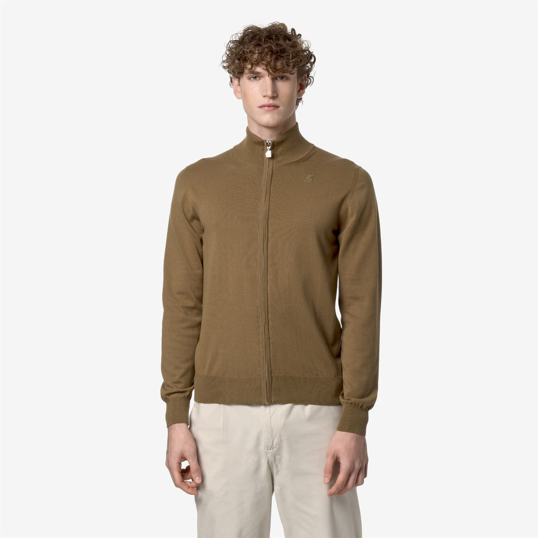 KNITWEAR Man FINNY COTTON PS Pull  Over BROWN CORDA Dressed Back (jpg Rgb)		