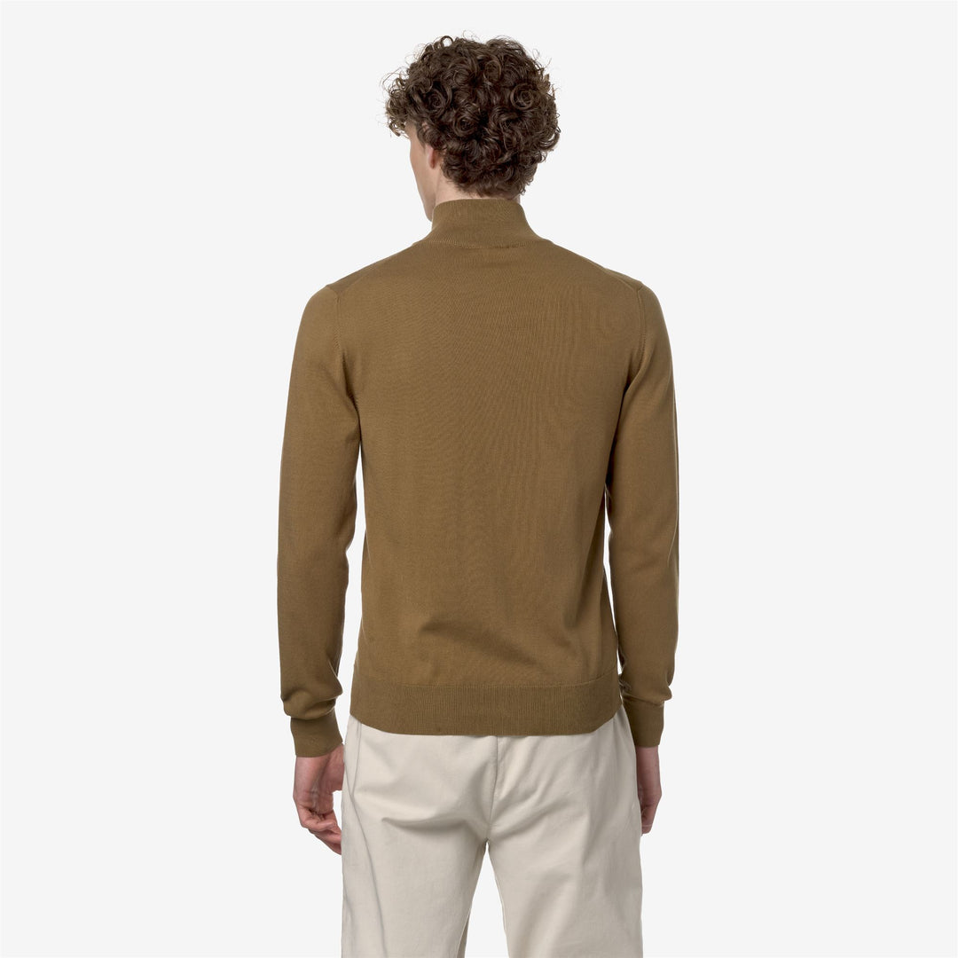 KNITWEAR Man FINNY COTTON PS Pull  Over BROWN CORDA Dressed Front Double		