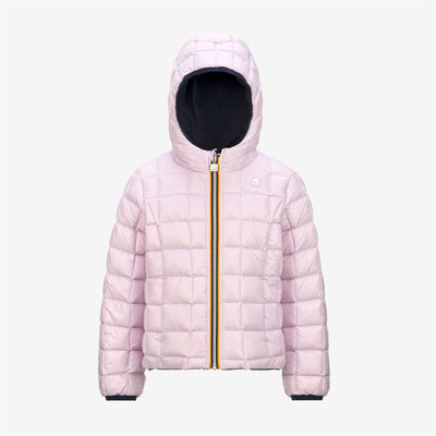 Jackets Girl P. LILY ST THERMO REVERSIBLE Short BLUE DEPTH - PINK ROSE Dressed Front (jpg Rgb)	