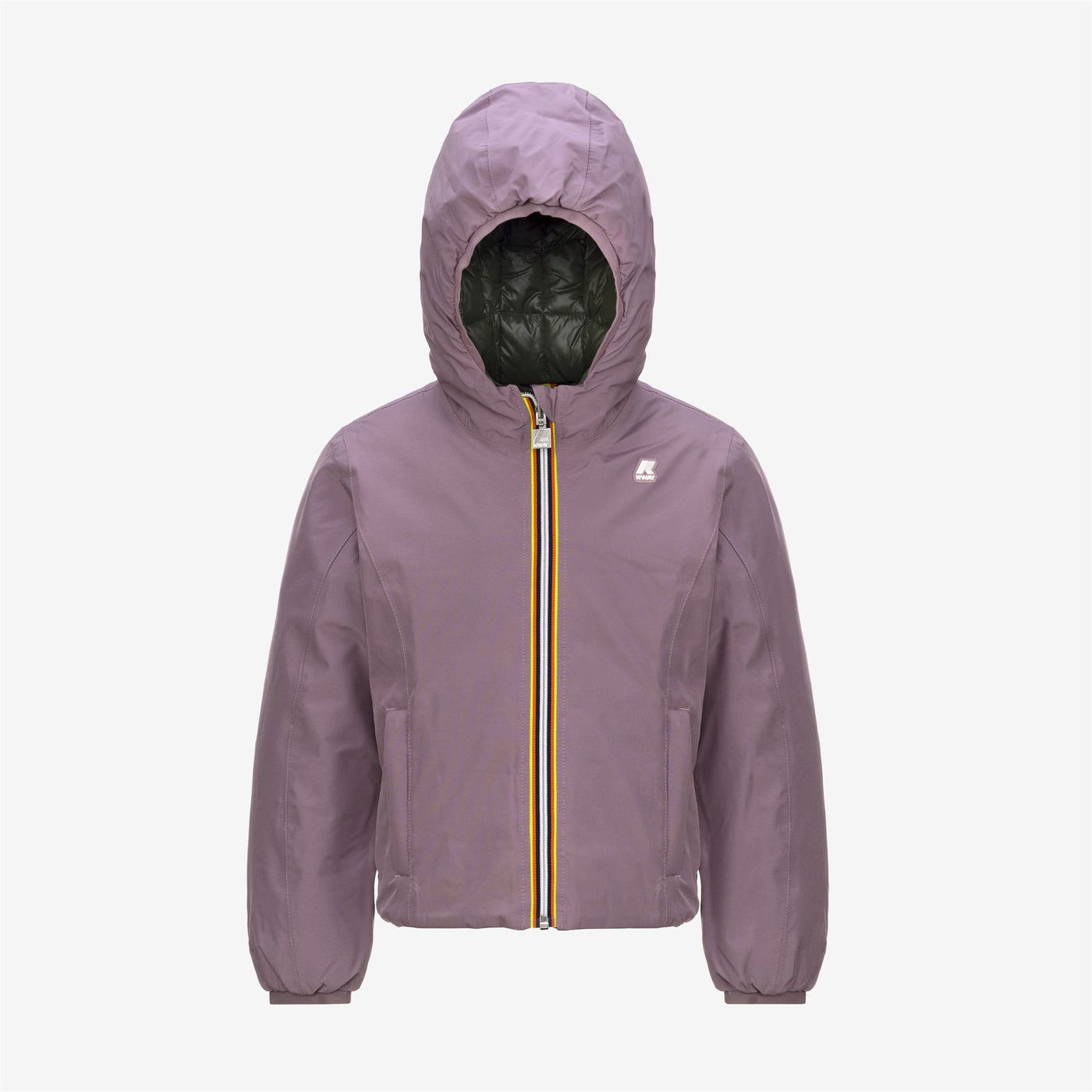 Jackets Girl P. LILY ST THERMO REVERSIBLE Short VIOLET DUSTY - GREEN BLACKISH Photo (jpg Rgb)			