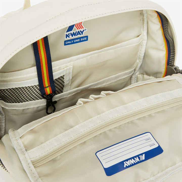 Bags Unisex SMALL LAON BONDED PADDED Backpack BEIGE ECRU Dressed Side (jpg Rgb)		