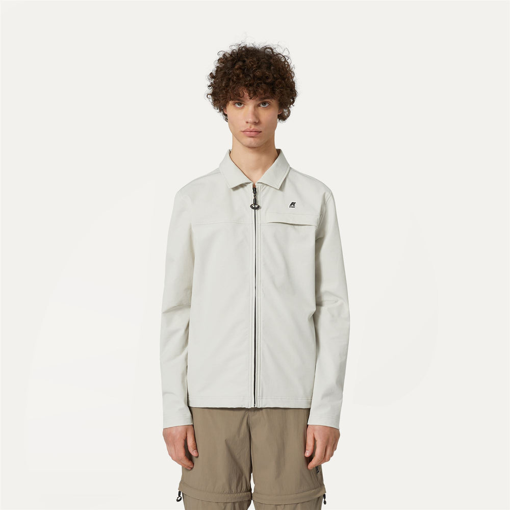 Beige Grey Unisex Fleece Outdoor Jacket with Functional Details 02