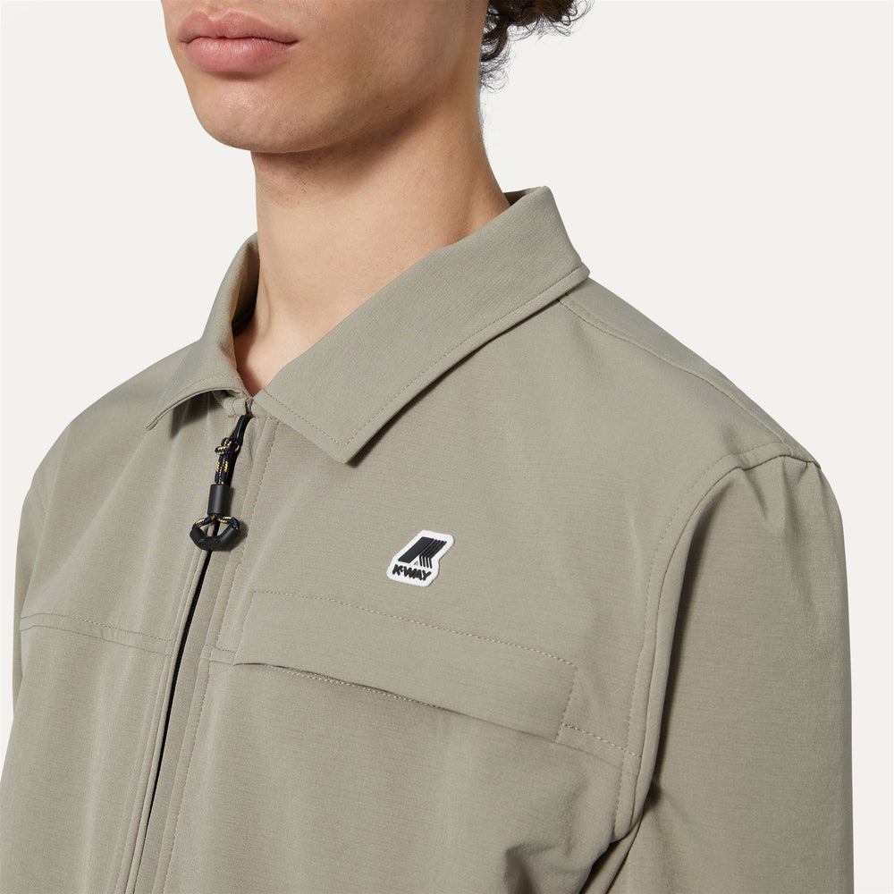 Fleece Unisex TARKIRK Jacket BEIGE TAUPE Detail Double				