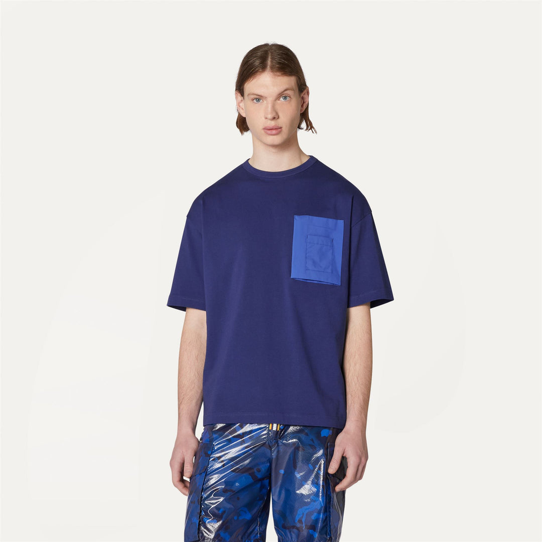 T-ShirtsTop Unisex AUREL T-Shirt BLUE PRINT - BLUE ROYAL Dressed Back (jpg Rgb)		