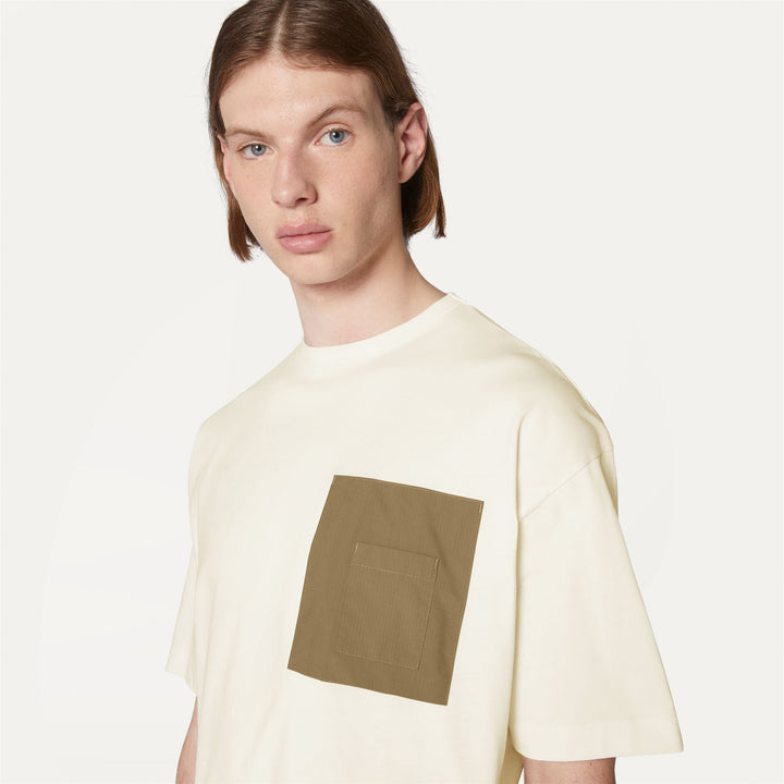T-ShirtsTop Unisex AUREL T-Shirt WHITE NATURAL - BROWN GREENISH Detail Double				