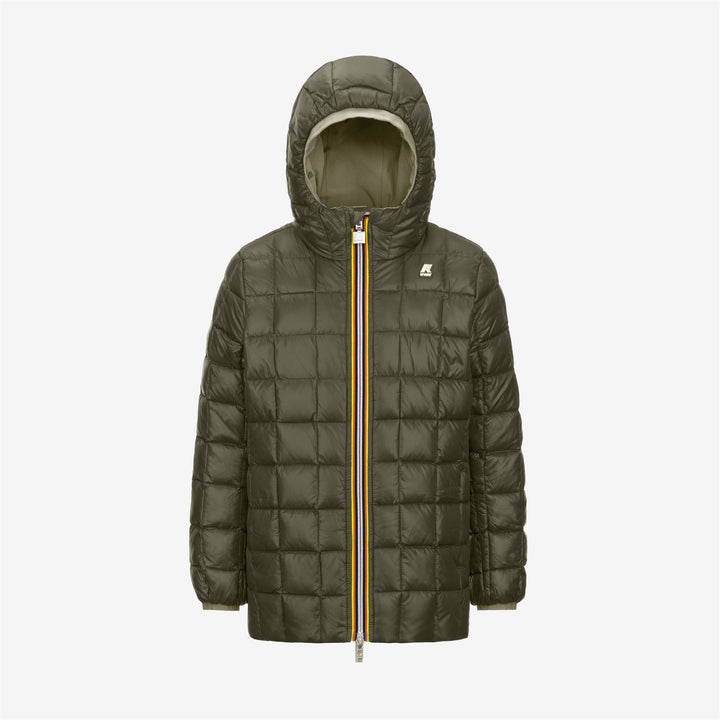 Jackets Girl P. SOPHIE ST THERMO DOUBLE Mid GREEN S-GREEN B Dressed Front (jpg Rgb)	