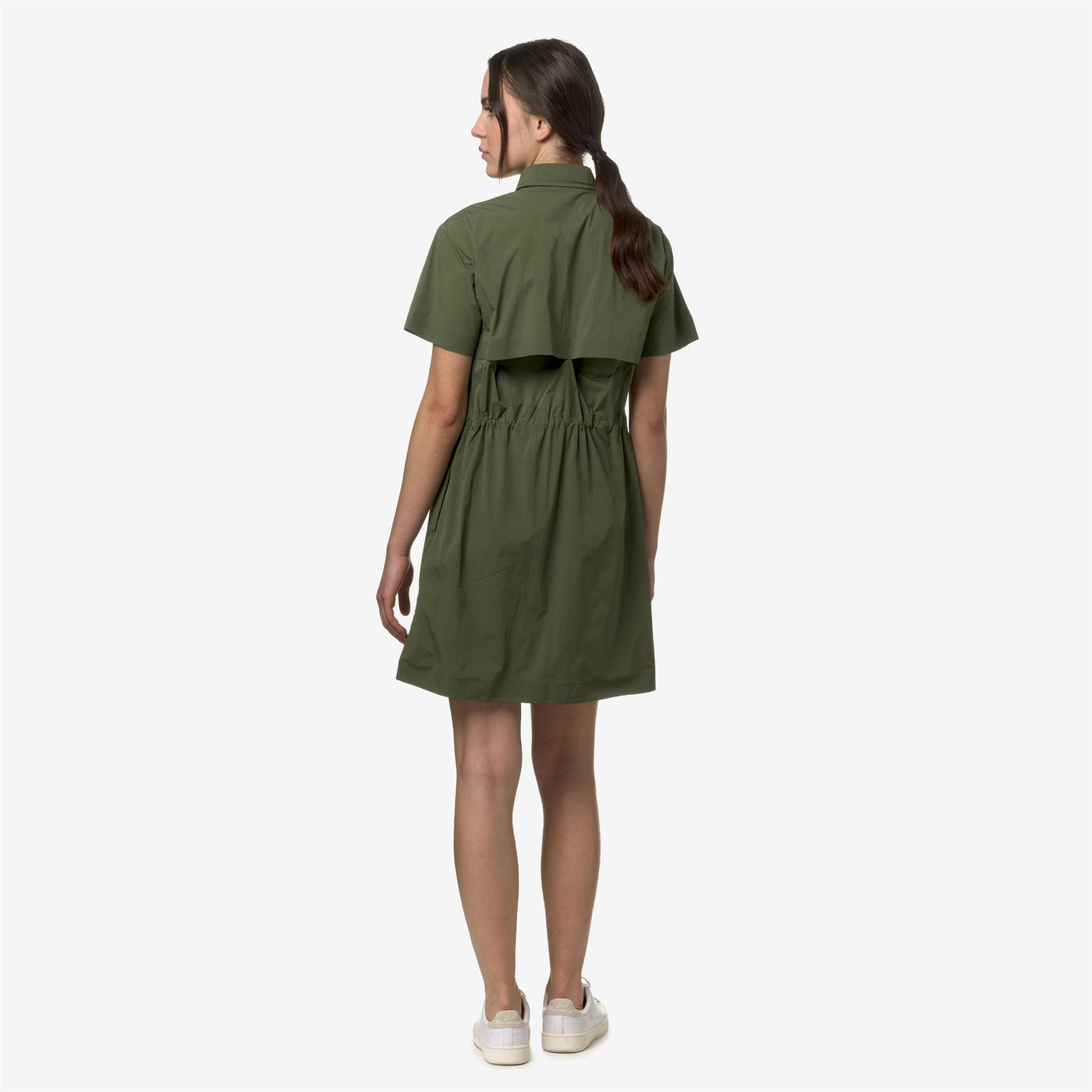 Dresses Woman RUANELLE Mid GREEN CYPRESS Dressed Front Double		