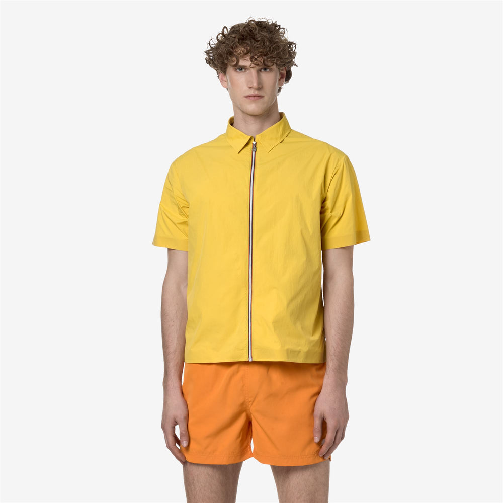 Mimosa Yellow Men's Short Sleeve Summer Jacket 02