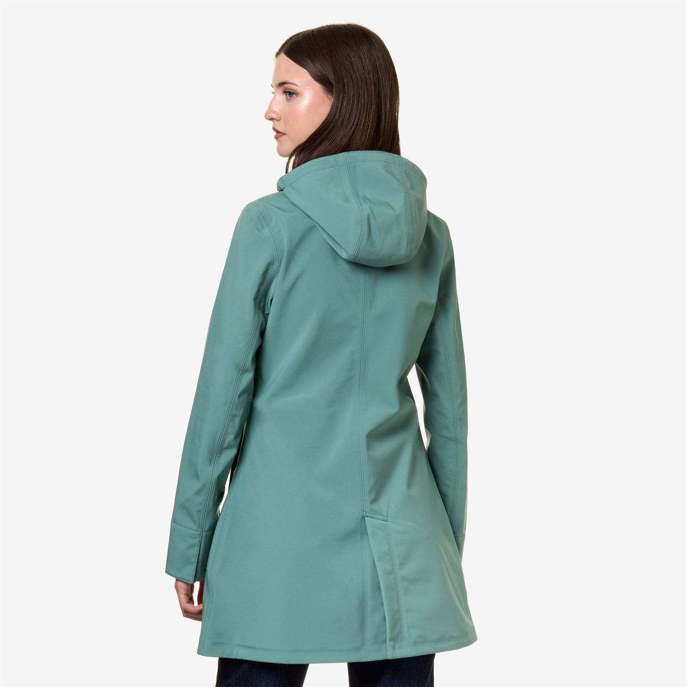 Jackets Woman MATHY BONDED 3/4 Length GREEN A-BLUE D Dressed Front Double		