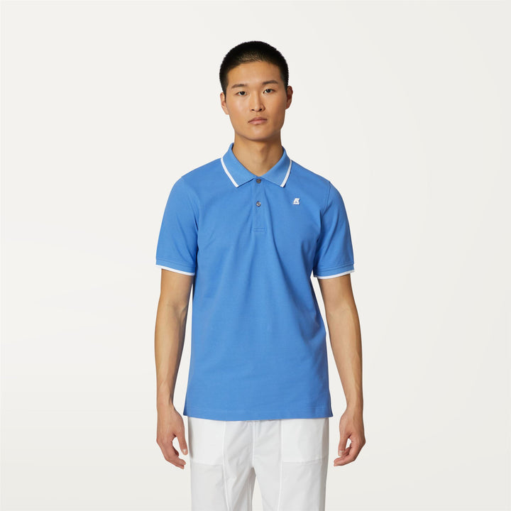 Polo Shirts Man KAI Polo BLUE ULTRAMARINE Dressed Back (jpg Rgb)		