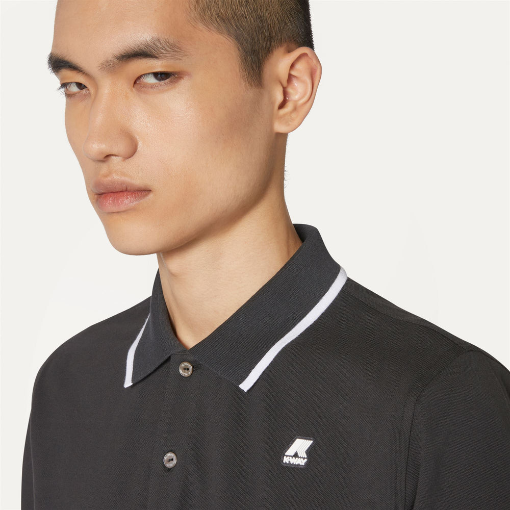 Polo Shirts Man KAI Polo BLACK PURE Detail Double				