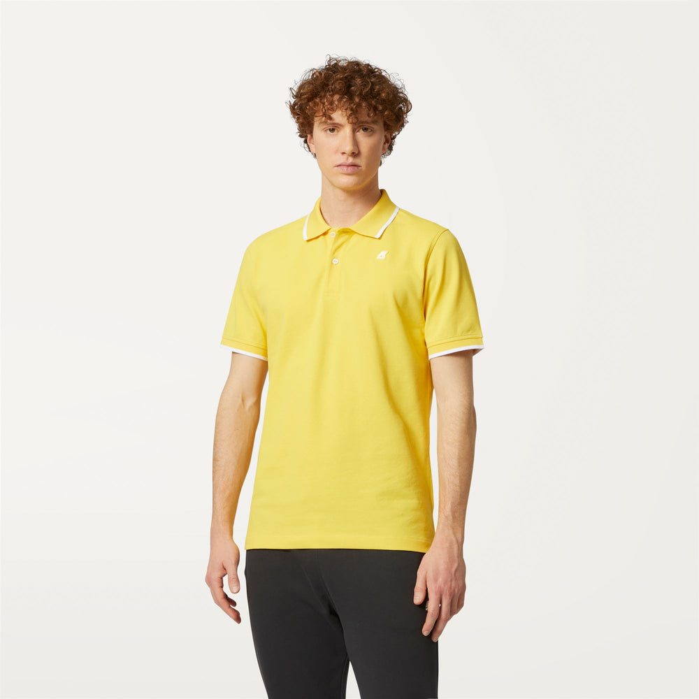 Sunstruck Yellow Men's Stretch Piqué Polo Shirt with Side Slits 02