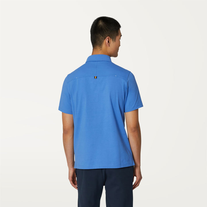 Polo Shirts Man VINCELLE Polo BLUE ULTRAMARINE Dressed Front Double		