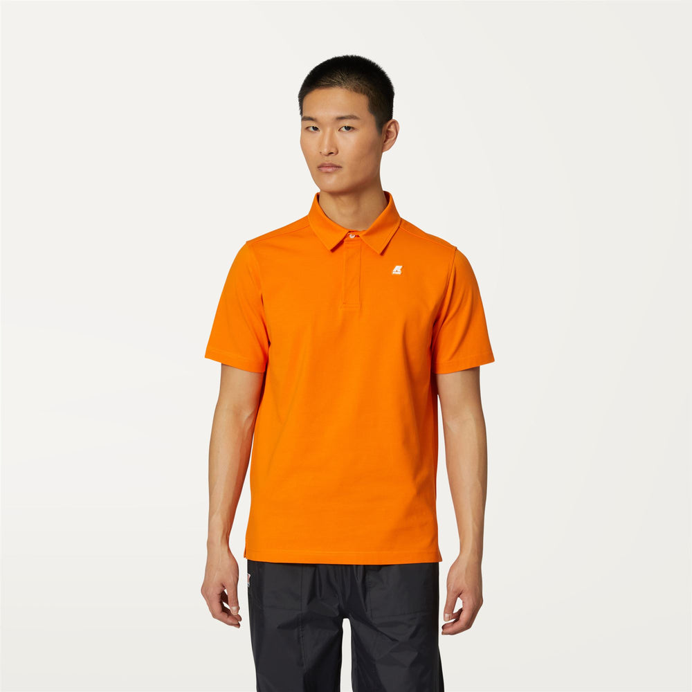 Orange Men's Stretch Cotton Polo Shirt for City Wear 02