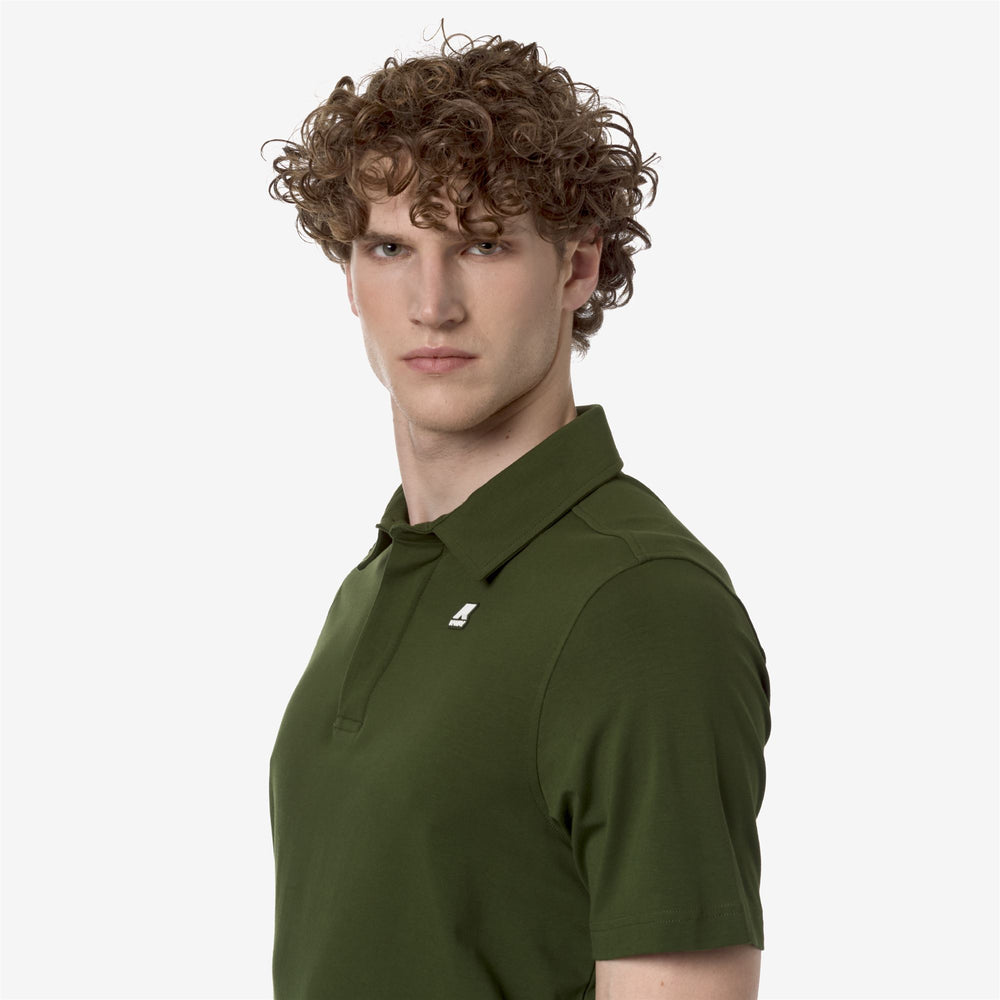 Polo Shirts Man VINCELLE Polo GREEN CYPRESS Detail Double				