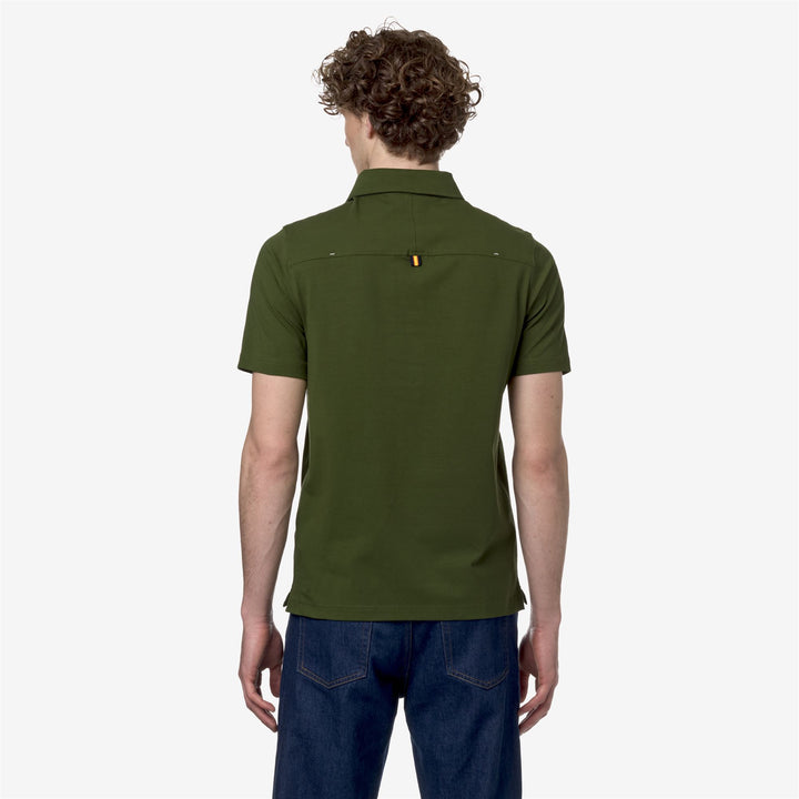 Polo Shirts Man VINCELLE Polo GREEN CYPRESS Dressed Front Double		