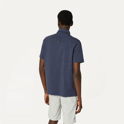 Polo Shirts Man VINCELLE Polo BLUE DEPTH Dressed Front Double		