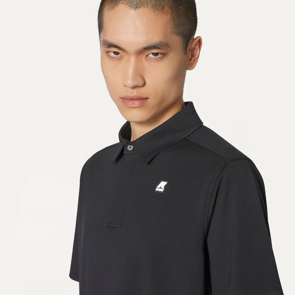 Polo Shirts Man VINCELLE Polo BLACK PURE Detail Double				
