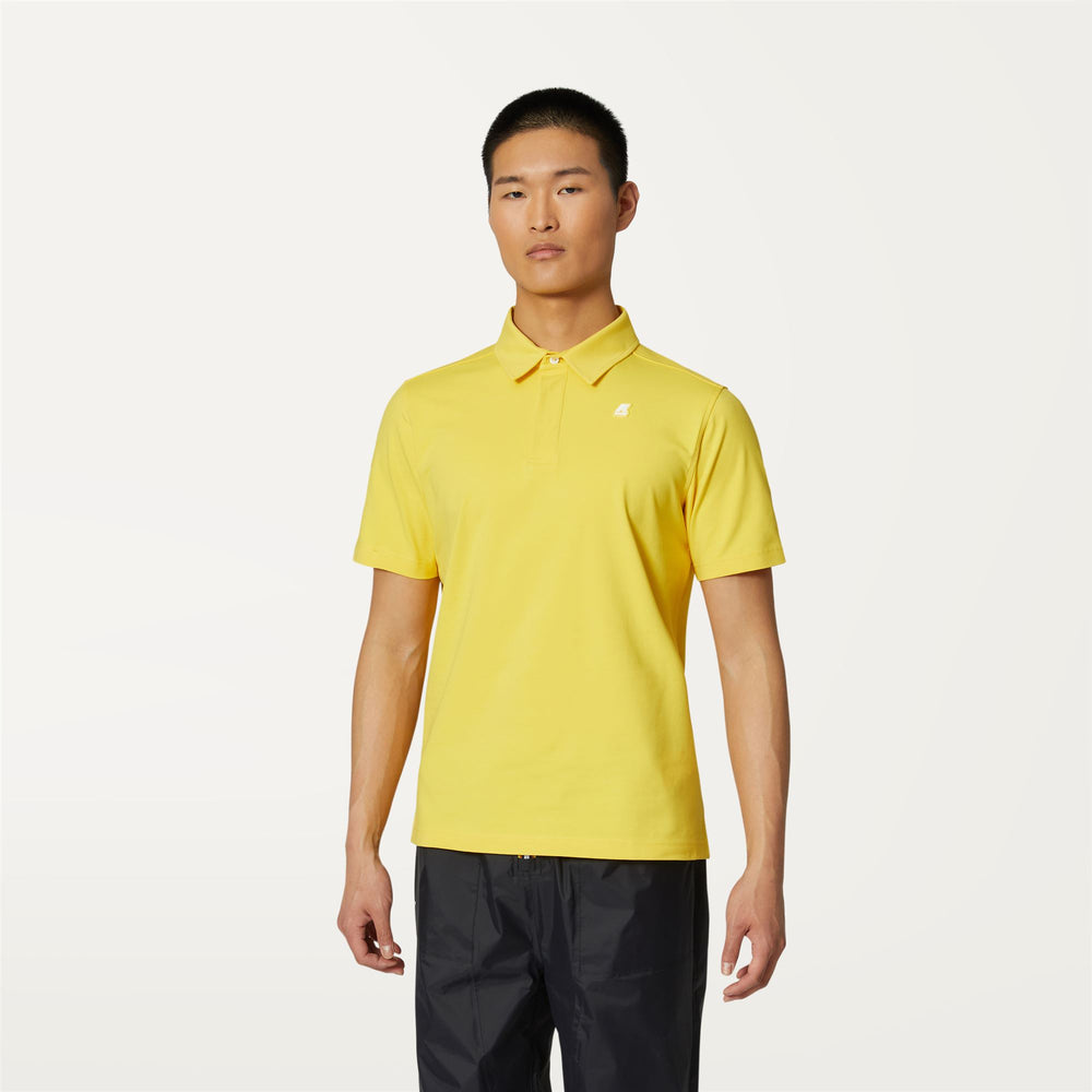 Sunstruck Yellow Men's Stretch Cotton Polo Shirt for City Wear 02