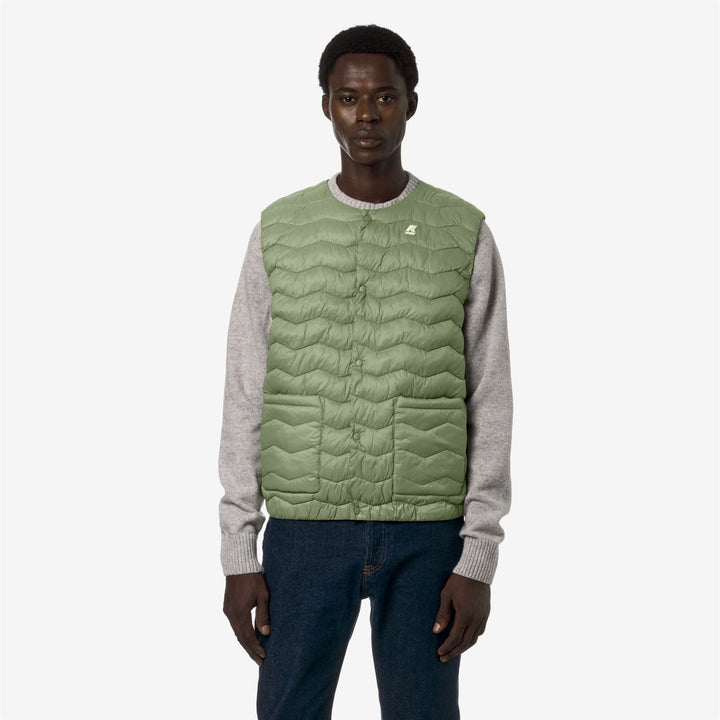 Jackets Man VALTY QUILTED WARM Vest GREEN SAGE Dressed Back (jpg Rgb)		