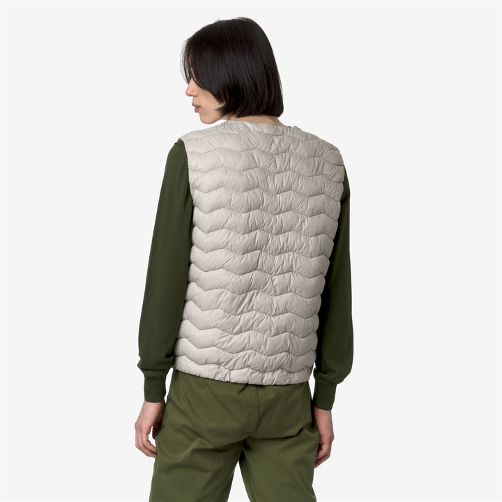 Jackets Man VALTY QUILTED WARM Vest BEIGE LT Dressed Front Double		