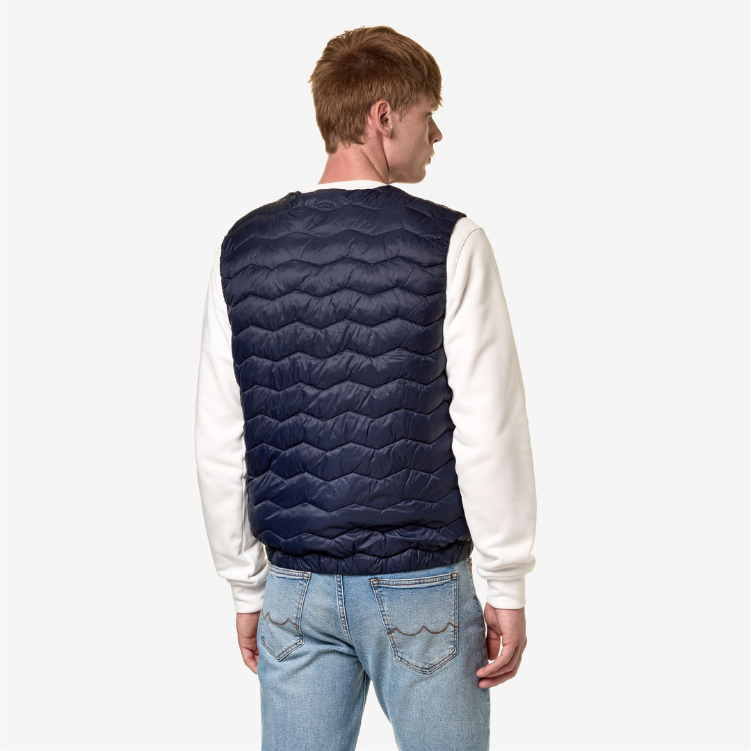Jackets Man VALTY QUILTED WARM Vest BLUE DEPTH Dressed Front Double		