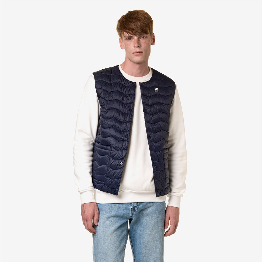 Blue Men's Eco-Friendly Quilted Vest for City Wear 02