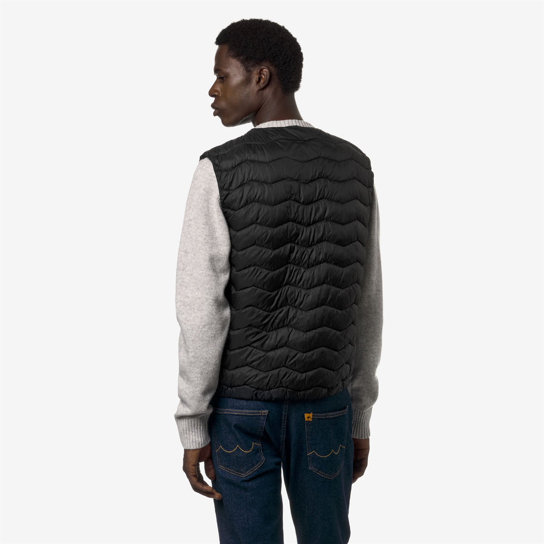 Jackets Man VALTY QUILTED WARM Vest BLACK PURE Dressed Front Double		