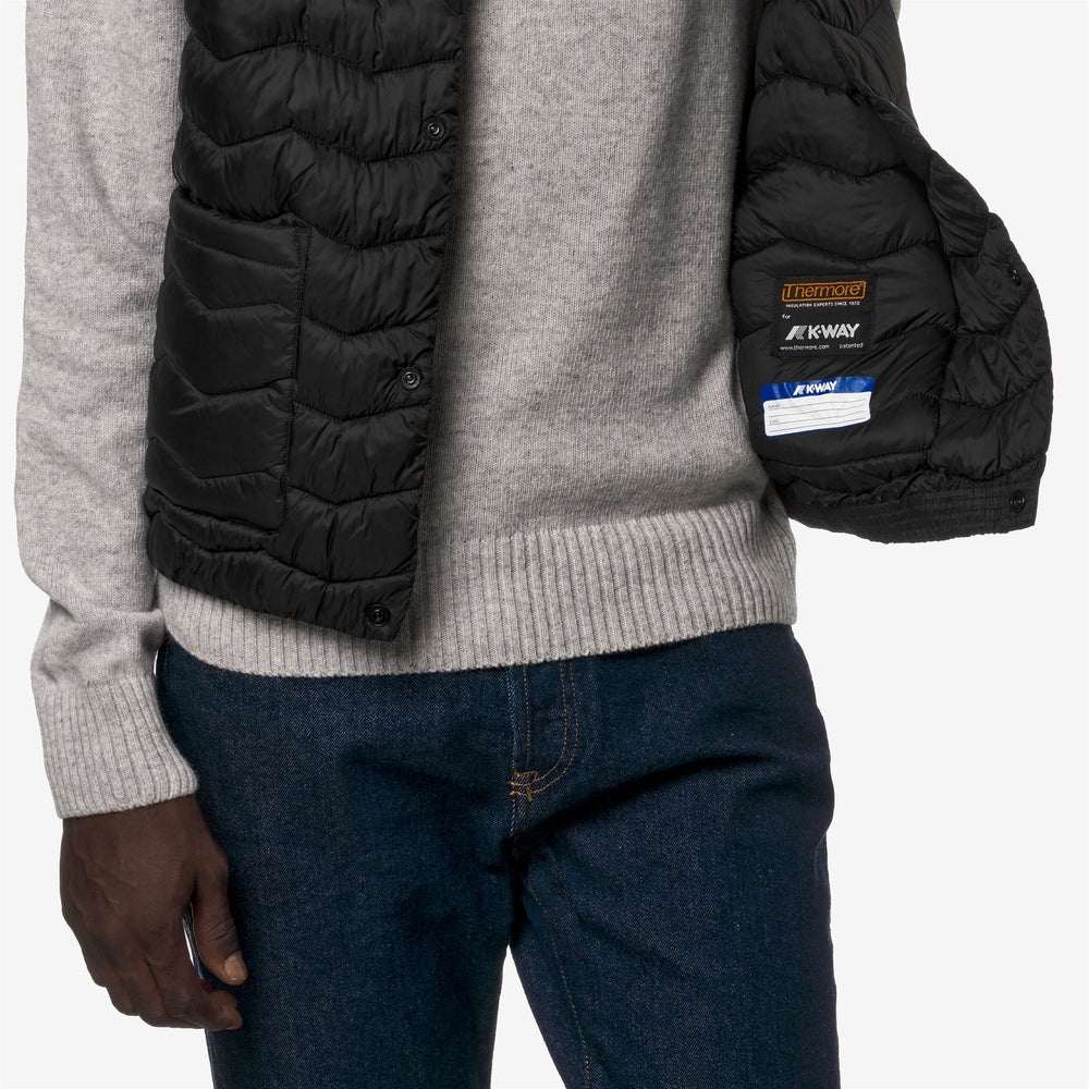 Jackets Man VALTY QUILTED WARM Vest BLACK PURE Detail Double				