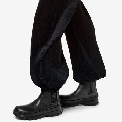 Pants Woman BAGGY PLISSE Sport Trousers BLACK PIRATE Detail Double				
