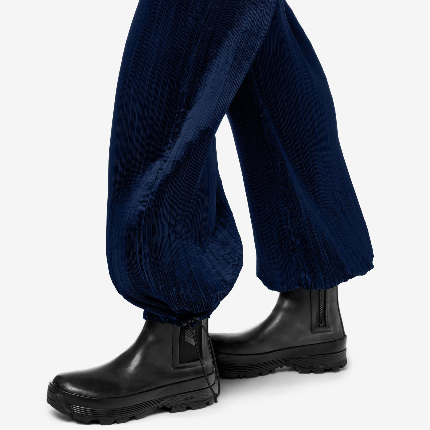 Pants Woman BAGGY PLISSE Sport Trousers BLUE MD COBALT Detail Double				