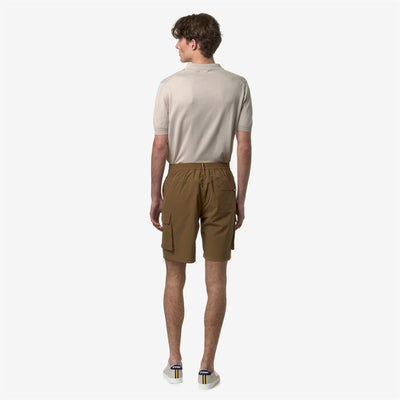 Shorts Man BASTYEL Cargo BROWN CORDA Dressed Front Double		