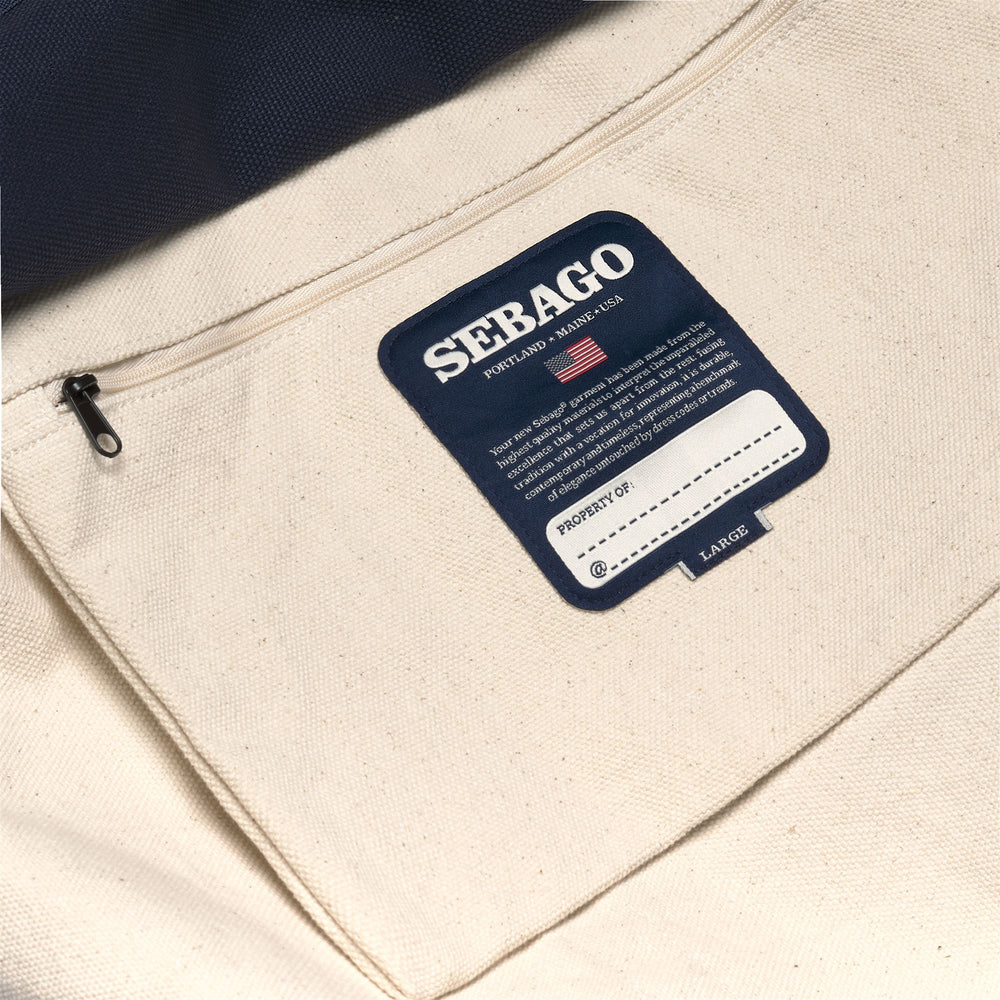 Off White Navy Unisex Cotton Tote Bag for Variable Weather 02