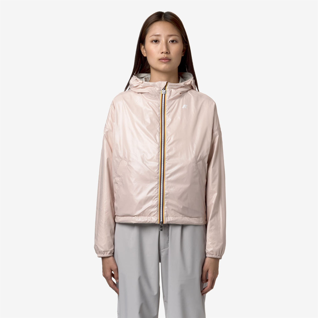 Beige Women's Reversible Cropped Jacket with Zipped Pockets main